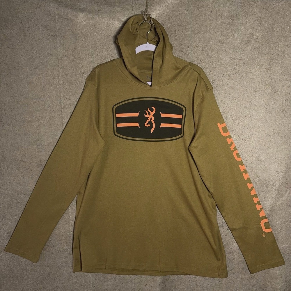 Browning Hunting Hoodie Mens XL Golden Brown Base‎ Layer Lightweight NWT